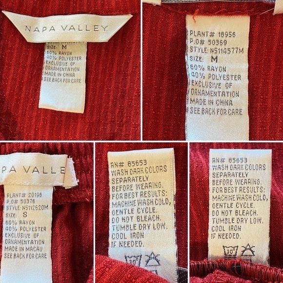 Vintage Napa Valley Cropped Pant Set Red Size S/M - Picture 15 of 16